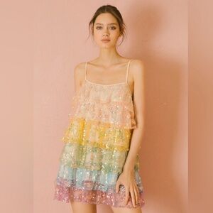Storia Rainbow Sequin Dress